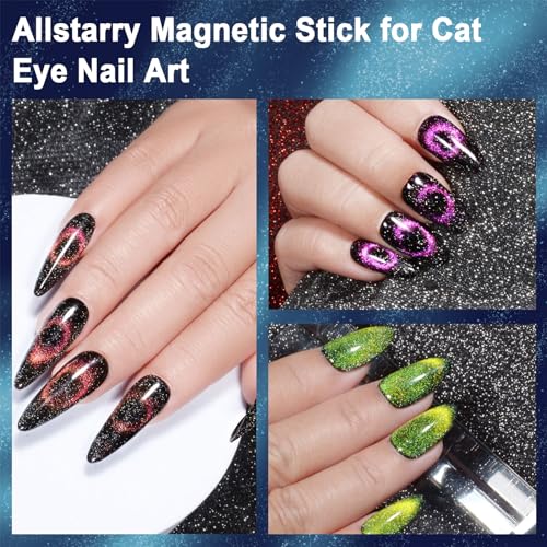 Allstarry Juego de 3 herramientas de imán de uñas, doble cab