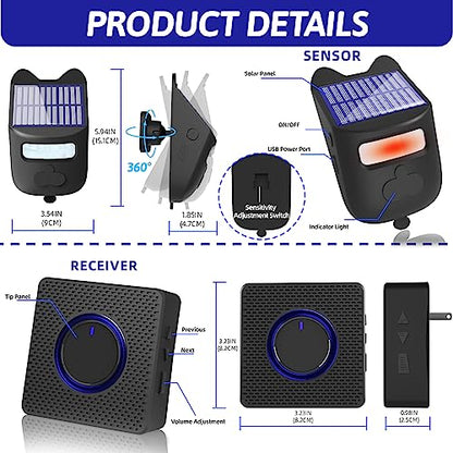 Alarmas solares inalámbricas para entrada exterior resistent