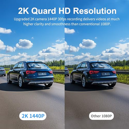 KAWA Dash Cam 2K, cámara WiFi para tablero de automóviles 14