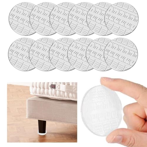 Almohadillas antideslizantes para muebles, 12 piezas transpa