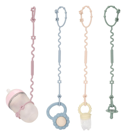 Paquete de 4 correas de arnés de silicona para biberón, mant