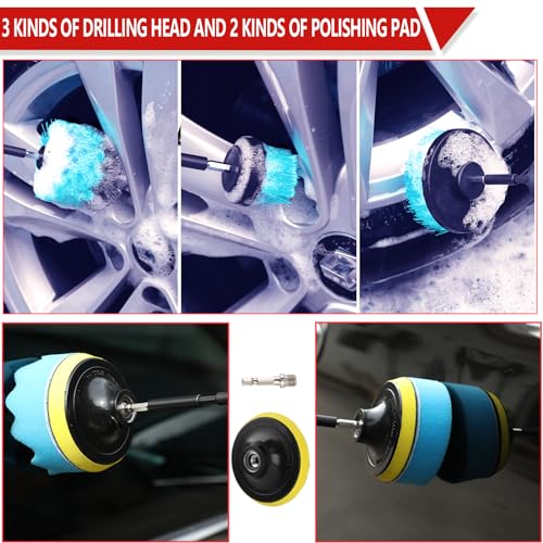 GASLIKE Kit de limpieza de automóvil de 63 piezas, kit de de