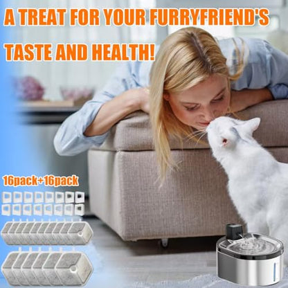 Paquete de 16 filtros de fuente de agua para gatos compatibl