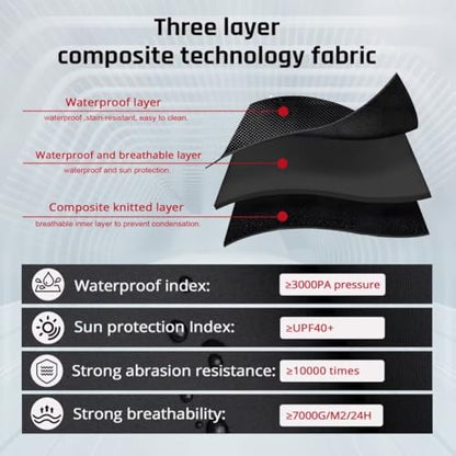 Funda impermeable para automóvil con diseño de rayas rojas,