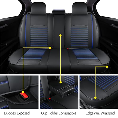 Fundas de asiento de cuero para automóviles, juego completo