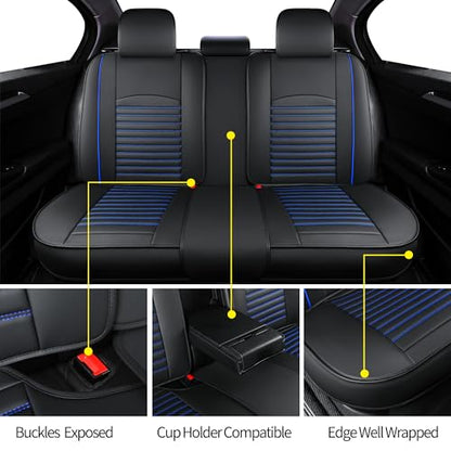 Fundas de asiento de cuero para automóviles, juego completo