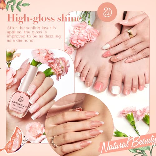 AZUREBEAUTY Juego de esmaltes de uñas veganos, 4 colores nud