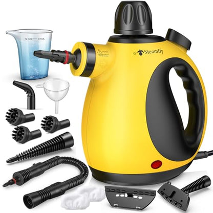 Limpiador de vapor de mano presurizado con 10 accesorios y b