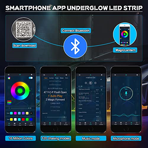 Tira de luces LED Bluetooth mejorada con 212 modos de persec