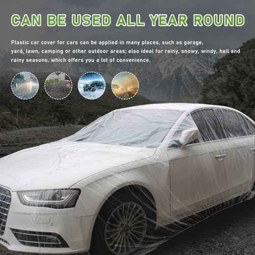 2 fundas desechables para automóvil, 12.5 x 21.3 pies, de pl