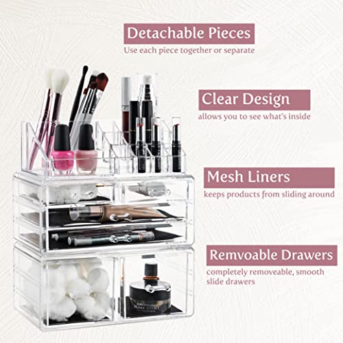 Masirs Organizador de almacenamiento de cosméticos transpare