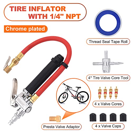 Inflador de neumáticos 10-120 PSI Medidor de presión de neum