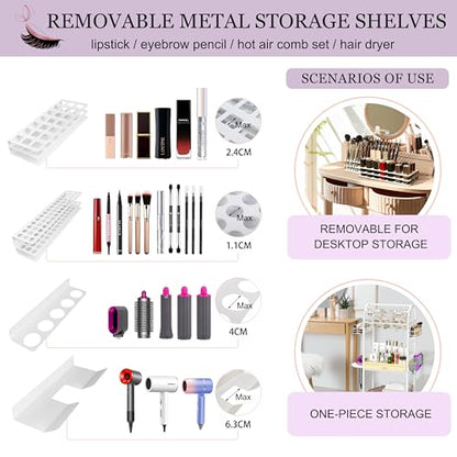 Xubialo Carrito organizador de maquillaje con cajón de mader
