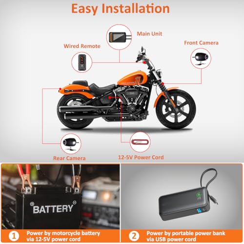 Cámara de salpicadero de motocicleta, LCD de 3 pulgadas, imp