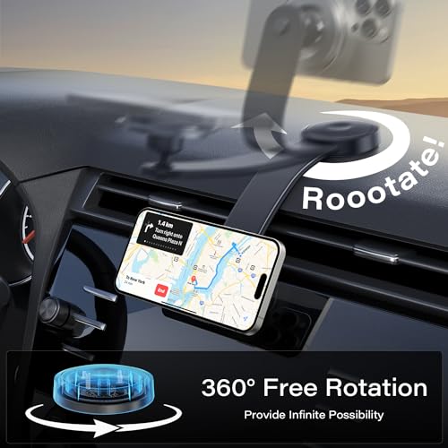 APPS2Car Magsafe - Soporte de teléfono magnético giratorio y