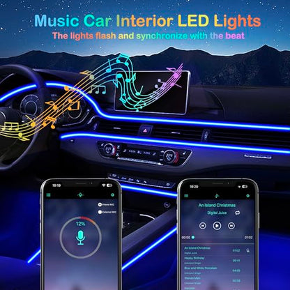Tira de luces LED para el interior del automóvil, RGB 9 en 1