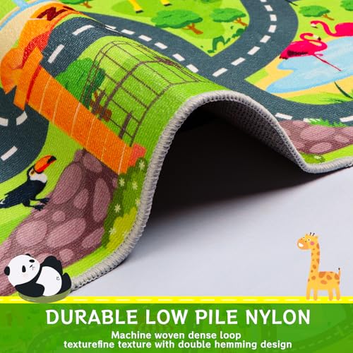 Alfombra de camino de animales para niños, 59 x 39.4 pulgada