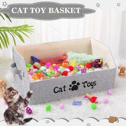 Zopeal Caja de juguetes para gatos de interior, 55 unidades,
