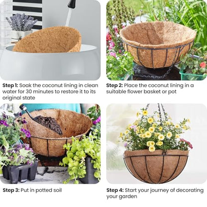 XYSM Hanging Baskets Liners for Plants Outdoor ，Coconut Line