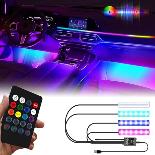 Luces interiores LED para automóvil, puerto USB, tira de luz