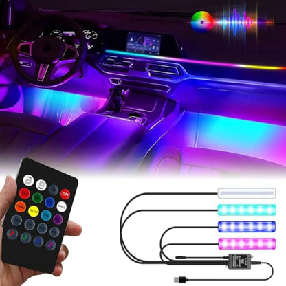 Luces interiores LED para automóvil, puerto USB, tira de luz