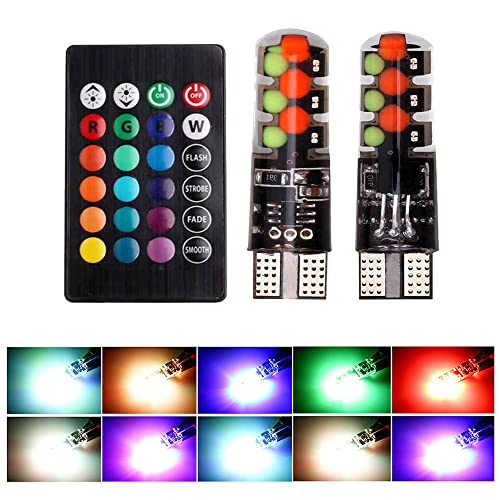 Bombilla LED T10 RGB con control remoto W5W 194 168 2825, lu