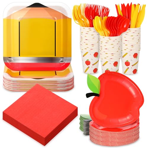 Zubebe 120 platos y servilletas de papel para el regreso a c