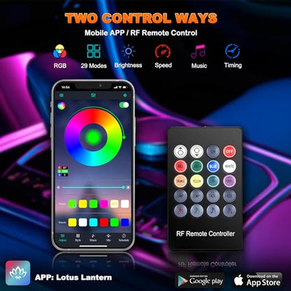 Tira de luces LED USB para interior de automóvil con aplicac