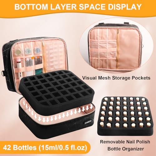 Bolsa organizadora de esmalte de uñas con capacidad para 54