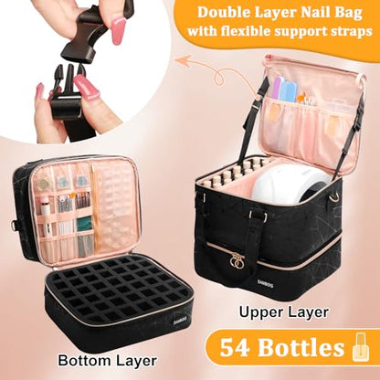 Bolsa organizadora de esmalte de uñas con capacidad para 54