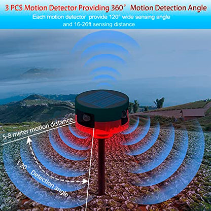 Alarma de sonido solar y luz estroboscópica con detector de