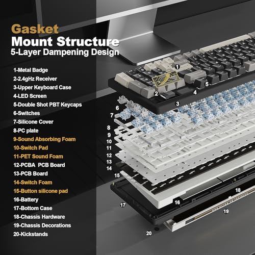 YUNZII IF99 Teclado mecánico inalámbrico para juegos con pan