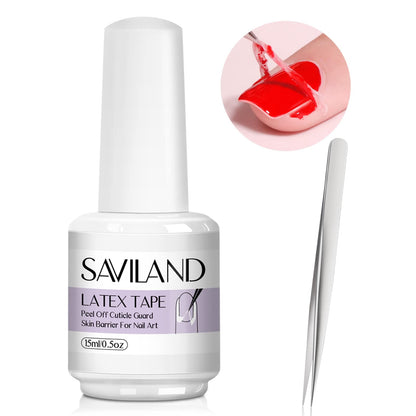 SAVILAND Látex líquido para uñas, 0.5 onzas líquidas, barrer
