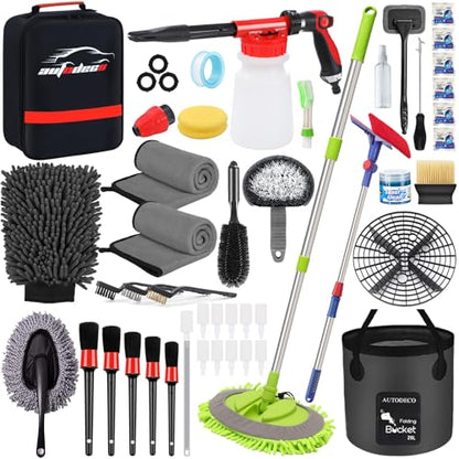 AUTODECO Kit de limpieza de 44 piezas para lavado de autos,