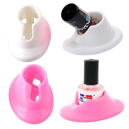 4 piezas de goma suave esmalte de uñas portabotellas antider
