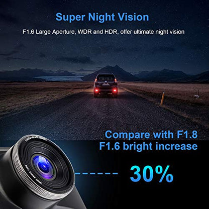 Dash Cam con la tarjeta de 32GB, 3" 1080p HD grabador gran a