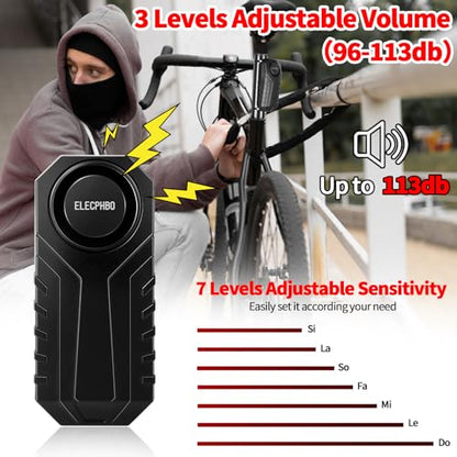 Alarma antirrobo para bicicleta con control remoto, alarma a