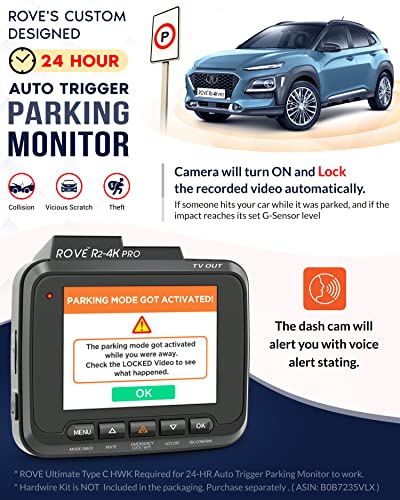 ROVE R2-4K PRO - Cámara de salpicadero con GPS integrado, cá