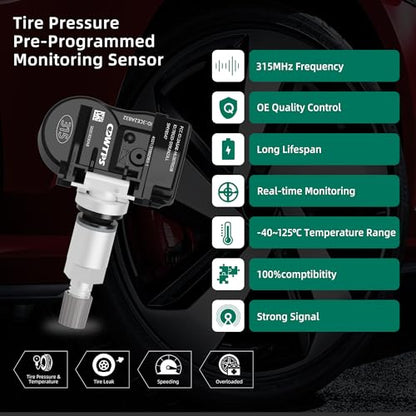 CDWTPS Sensor TPMS para Chrysler 2006-2010 | Dodge | Jeep, 4