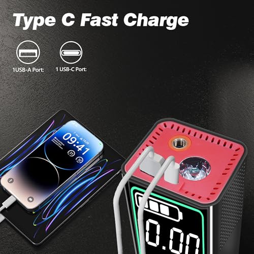 Compresor de aire portátil para inflador de neumáticos S9, c