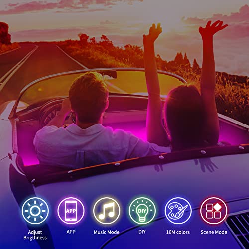 Tira de luces LED para automóvil, 48 LED, 16 millones de col