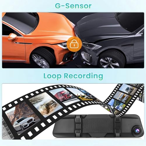 Hikity Cámara inalámbrica Carplay 4K Mirror Dash Cam, cámara