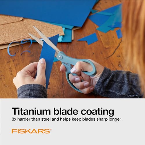 Tijeras de titanio de Fiskars, de 8 pulgadas, agarre suave,