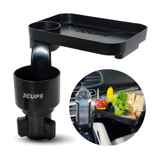 2CUPS – Portavasos múltiple y bandeja acoplable para automóv
