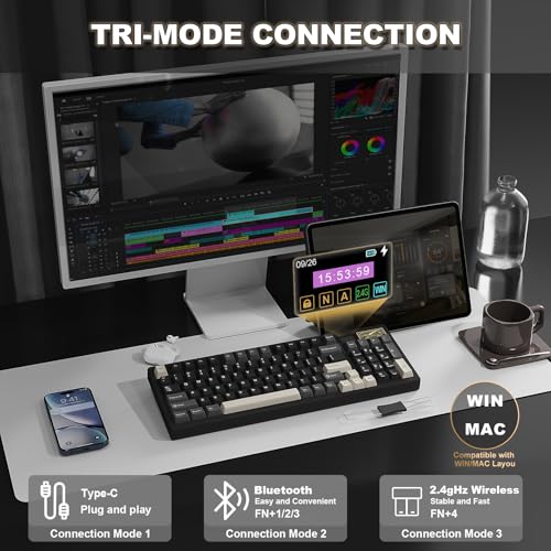 YUNZII IF99 Teclado mecánico inalámbrico para juegos con pan