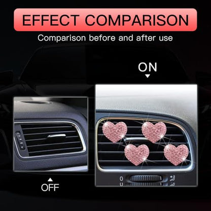 4 clips de ventilación de aire con forma de corazón, difusor