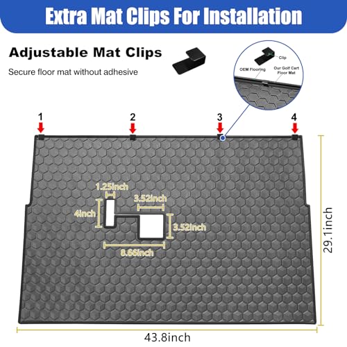 iLSKW Golf Cart Mat for Club Car Ds Floor Liner Unique Cube