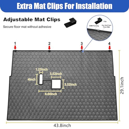 iLSKW Golf Cart Mat for Club Car Ds Floor Liner Unique Cube