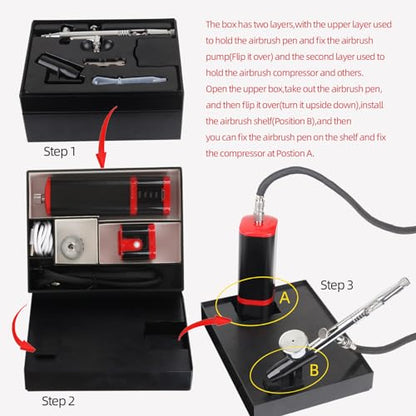 Kit de aerógrafo inalámbrico con soporte para cepillo de air