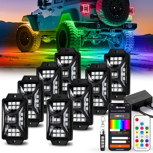 8 cápsulas de luces RGB de cinco caras para camiones, Jeep,